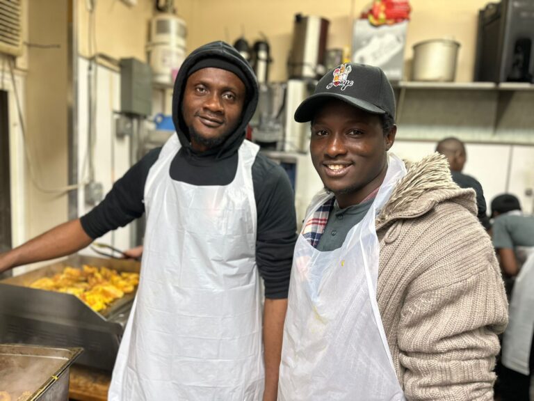 Asimou and Amadou at the stove
